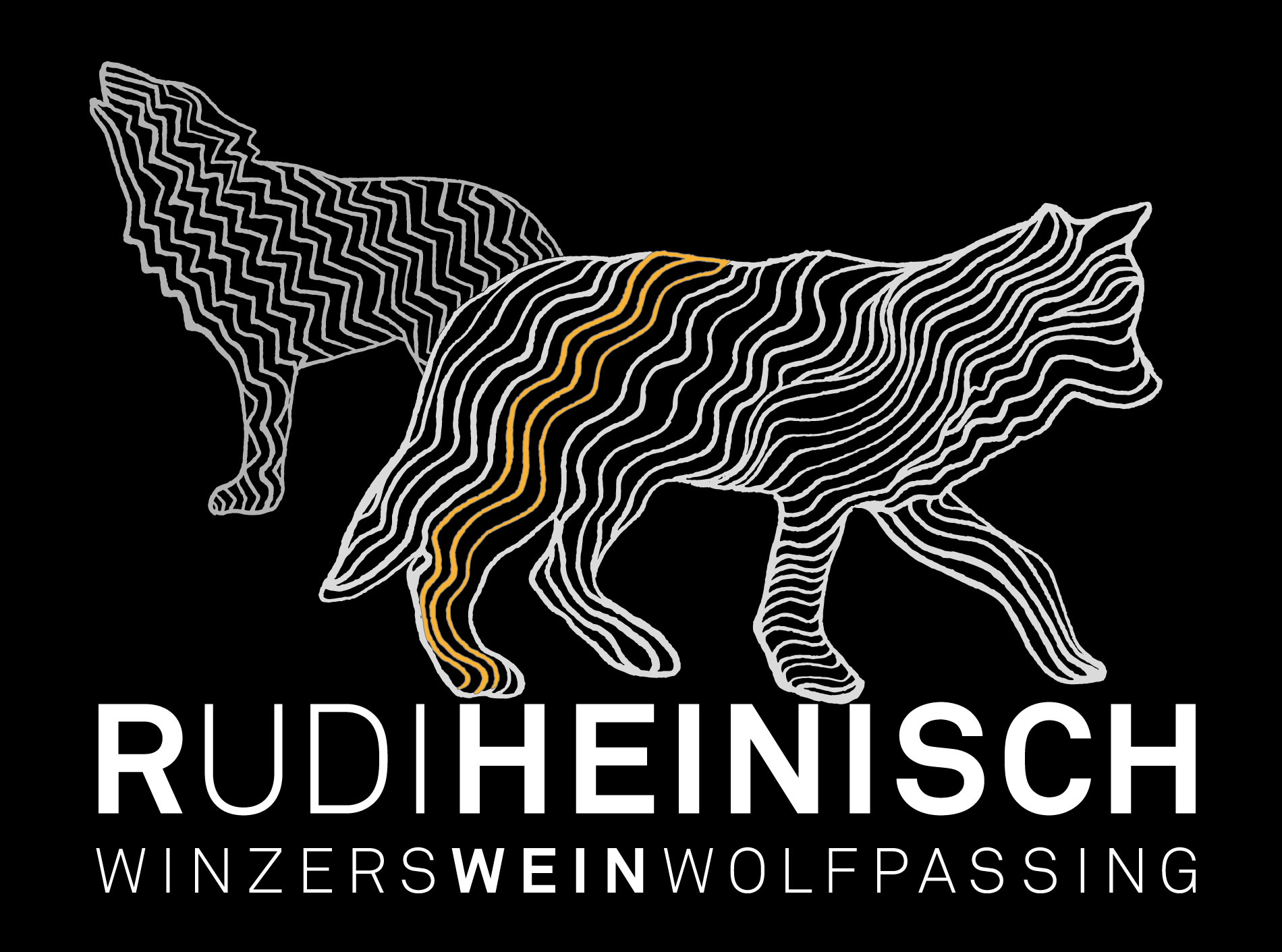 Wolf-Signet und Schriftzug Rudi Heinisch