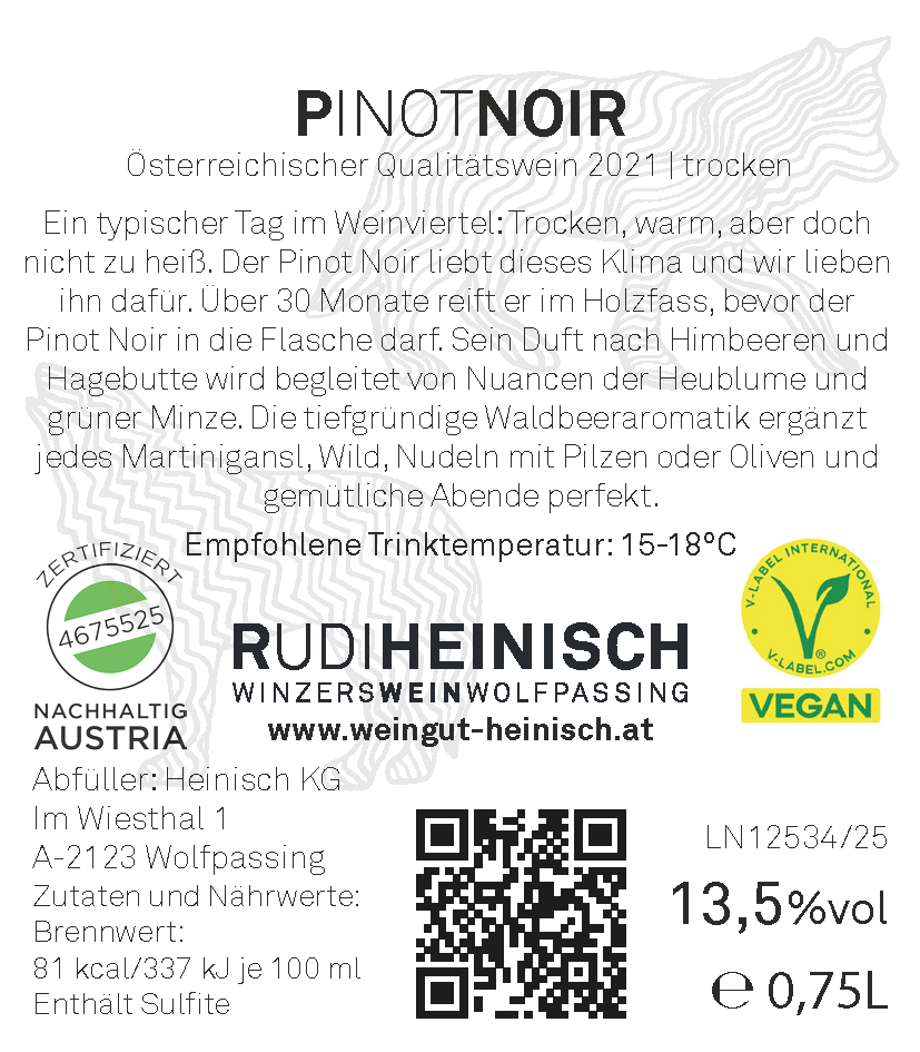 Pinot Noir 2021 – Etikett