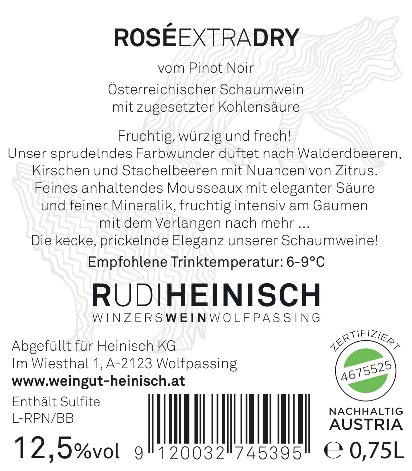 Rosé Extra Dry – Rückenetikett